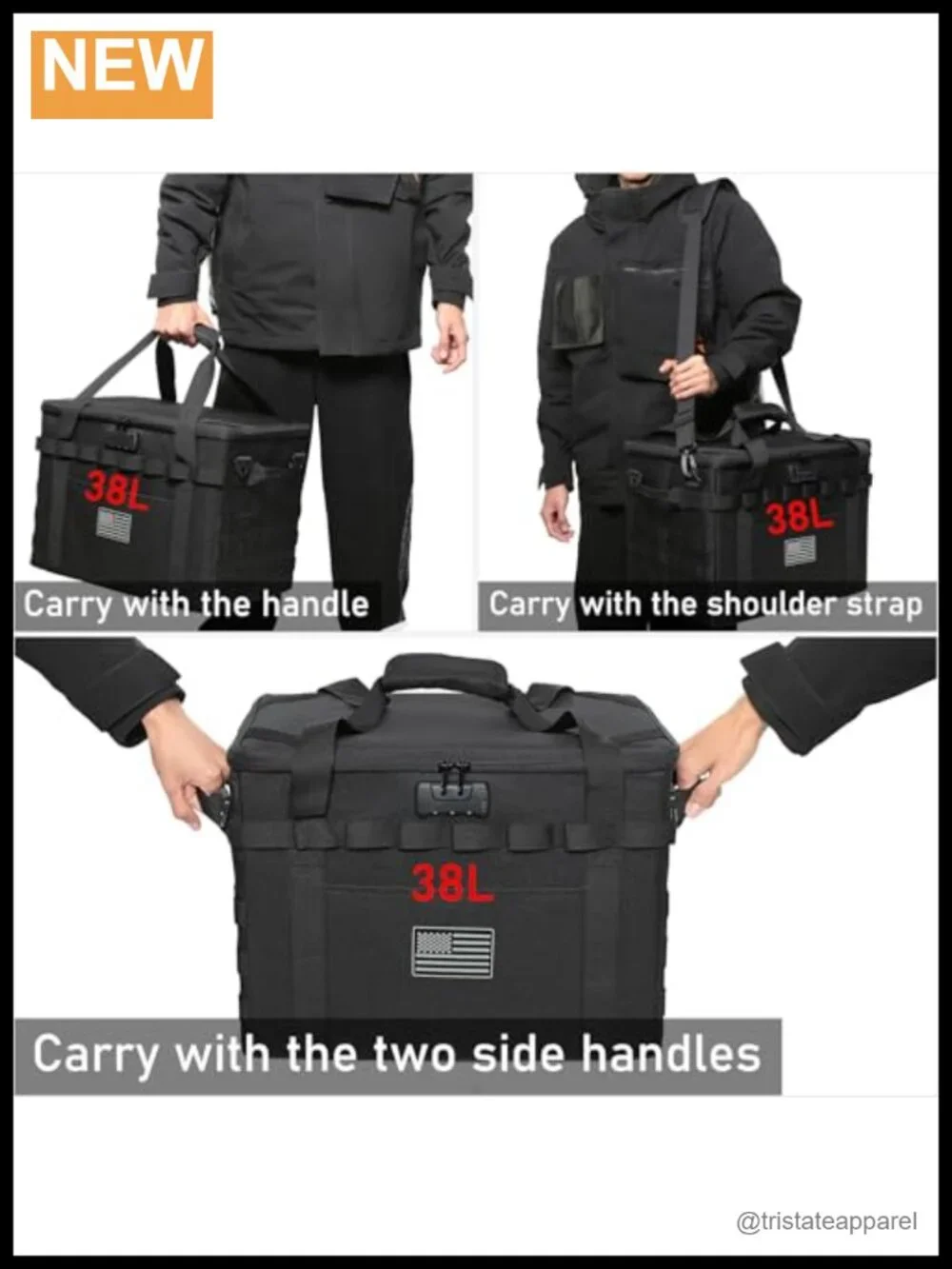 Tactical Camping Storage Bag 38L Utility Tote with Lock